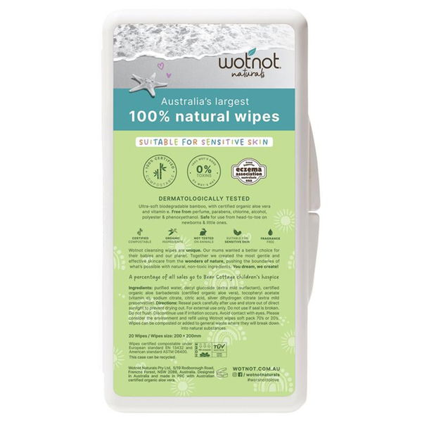 Wotnot Natural Baby Wipes 20 Wipes 