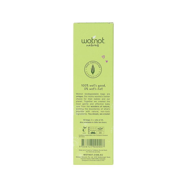 Wotnot Biodegradable Nappy Bags 50 Pack 