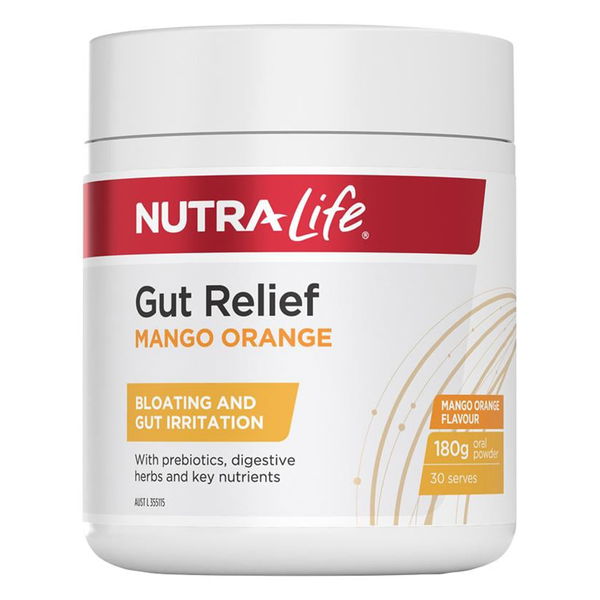 Nutralife Gut Relief Bloating and Gut Irritation Oral Powder Mango Orange 180 gm 