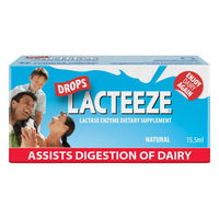 Lacteeze Lactase Dietary Supplement Drops 15.5 ml 