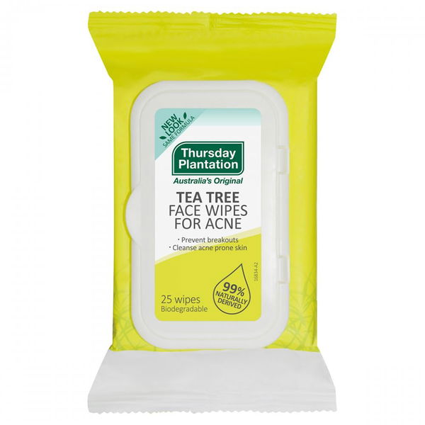 Thursday Plantation Tea Tree Face Wipes for Acne 25 Wipes 