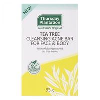 Thursday Plantation Tea Tree Cleansing Acne Bar for Face & Body 95 gm 