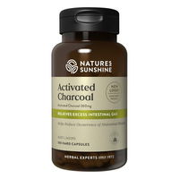 Nature's Sunshine Activated Charcoal Relives Excess Intestinal Gas Capsules 260 mg 100 Capsules 