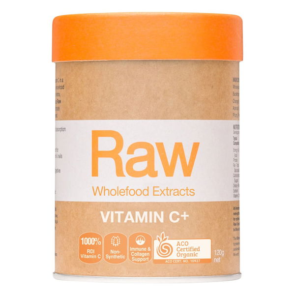 Amazonia Raw Wholefood Extracts Organic Vitamin C+ Powder Passionfruit 120 gm 