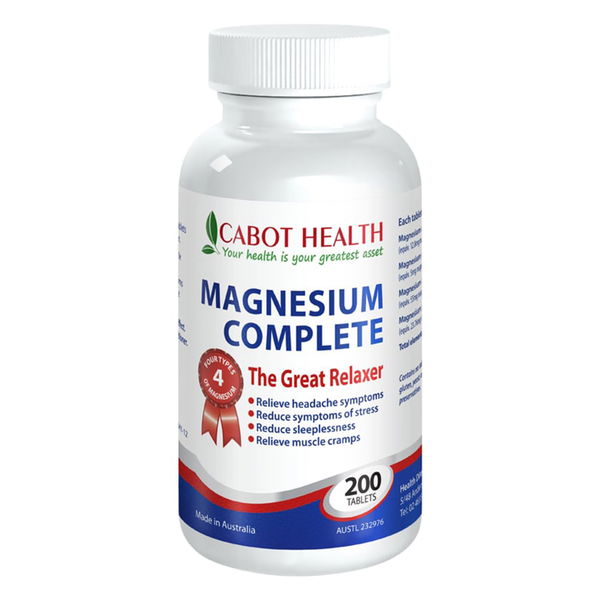 Cabot Health Magnesium Complete The Great Relaxer Tablets 200 Tablets 