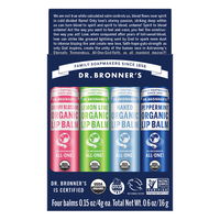 Dr. Bronner's Organic Lip Balm Variety 4 gm x 4 Pack 