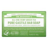 Dr. Bronner's Pure-Castile Bar Soap All-One Hemp Green Tea 140 gm 