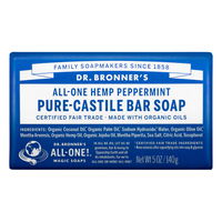 Dr. Bronner's Pure-Castile Bar Soap All-One Hemp Peppermint 140 gm 