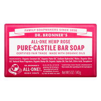 Dr. Bronner's Pure-Castile Bar Soap All-One Hemp Rose 140 gm 