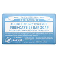 Dr. Bronner's Pure-Castile Bar Soap All-One Hemp Baby Unscented 140 gm 