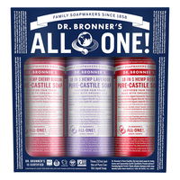 Dr. Bronner's Pure-Castile Liquid Soap 18-in-1 Hemp Florals - Multi Pack 237 ml x 3 Pack 
