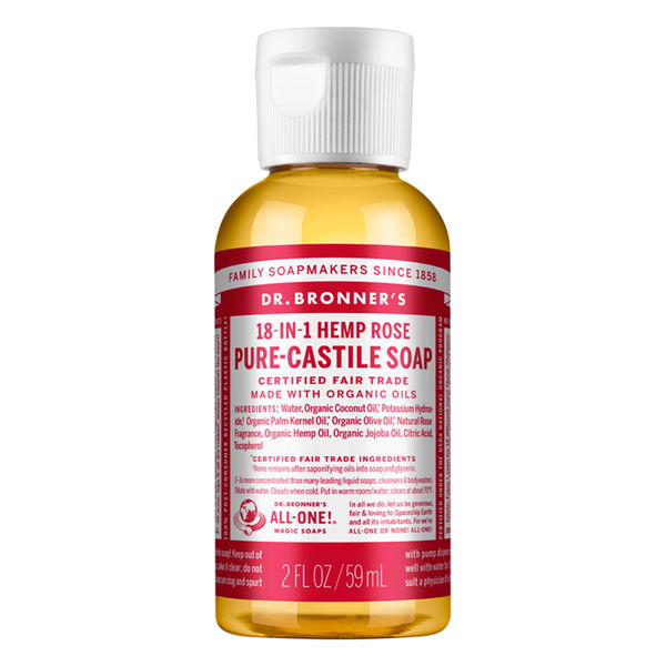 Dr. Bronner's Pure-Castile Liquid Soap 18-in-1 Hemp Rose 59 ml 