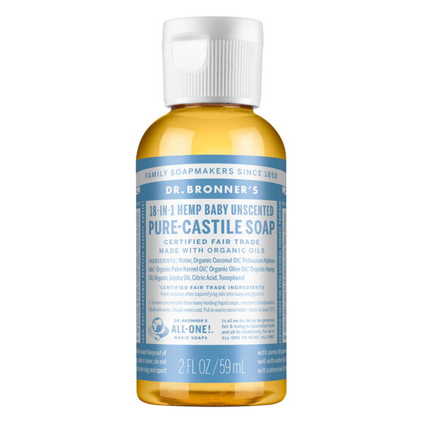Dr. Bronner's Pure-Castile Liquid Soap 18-in-1 Hemp Baby Unscented 59 ml 