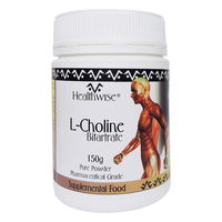 Healthwise L-Choline Bitartrate Supplemental Food Pure Powder 150 gm 