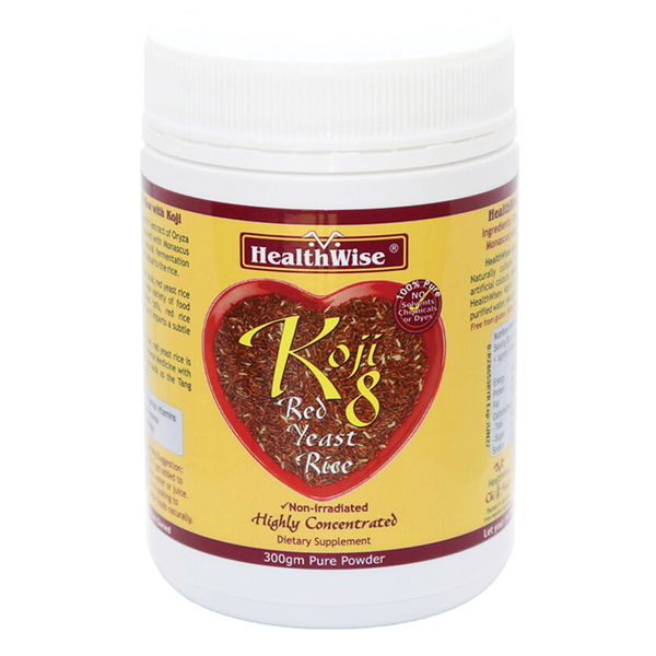Healthwise Koji8 Red Yeast Rice Highly Concentrated Dietary Supplement Pure Powder 300 gm 