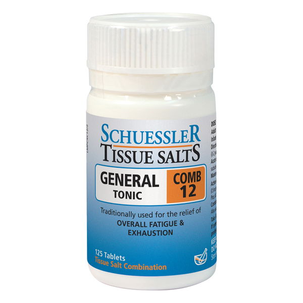 Schuessler Tissue Salts Comb 12 General Tonic Tablets 125 Tablets 