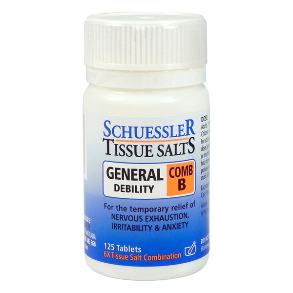 Schuessler Tissue Salts Comb B General Debility Tablets 125 Tablets 