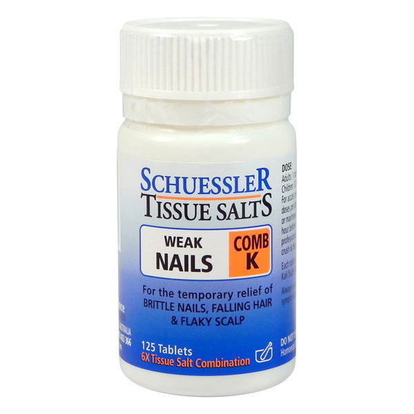 Schuessler Tissue Salts Comb K Weak Nails Tablets 125 Tablets 