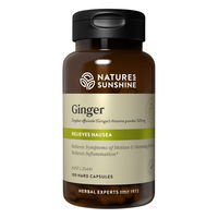 Nature's Sunshine Ginger Relives Nausea Capsules 525 mg 100 Capsules 