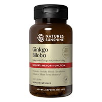 Nature's Sunshine Ginkgo Biloba Supports Memory Function Capsules 420 mg 100 Capsules 