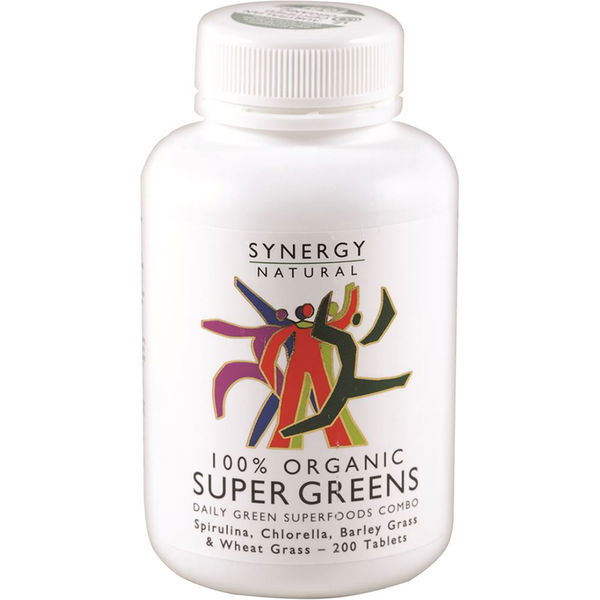 Synergy Natural 100% Organic Super Greens Tablets 200 Tablets 