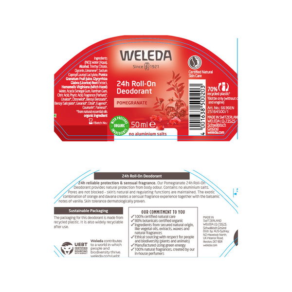 Weleda 24h Roll-On Deodorant Pomegranate 50 ml 