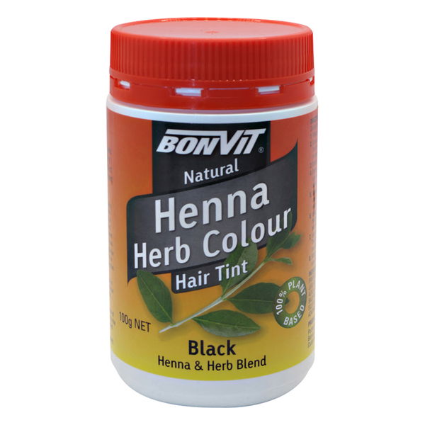 Bonvit Natural Henna Herb Colour Hair Tint Powder Black 100 gm 