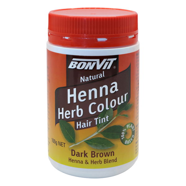 Bonvit Natural Henna Herb Colour Hair Tint Powder Dark Brown 100 gm 