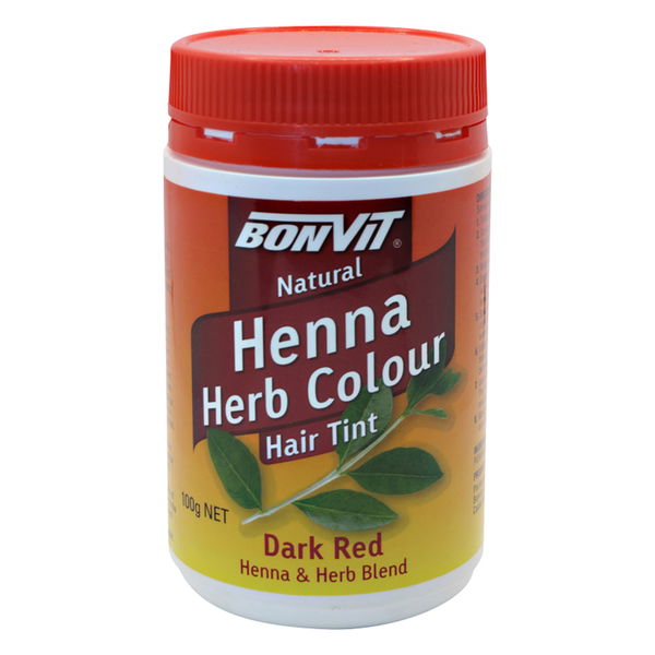 Bonvit Natural Henna Herb Colour Hair Tint Powder Dark Red 100 gm 