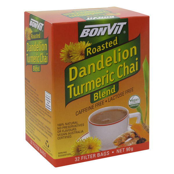 Bonvit Roasted Dandelion Turmeric Chai Blend Filter Bags 32 Tea Bags 