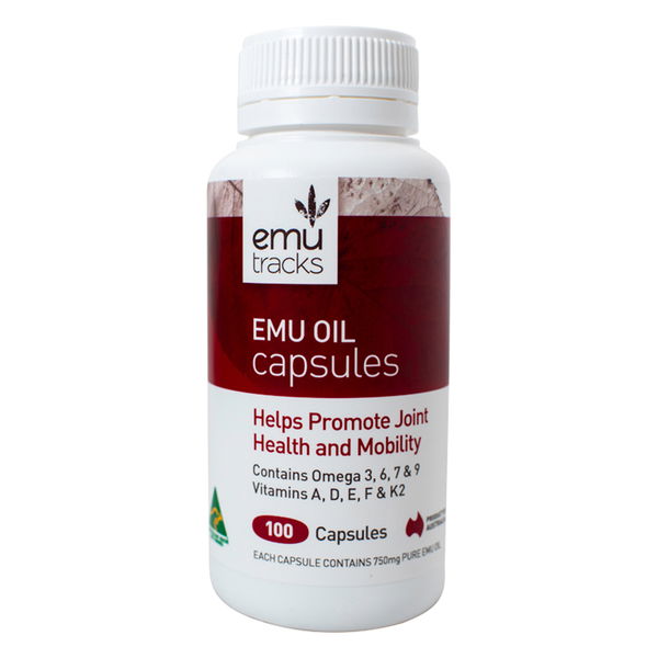 Emu Tracks Emu Oil Helps Promote Joint Health and Mobility Capsules 100 Capsules 