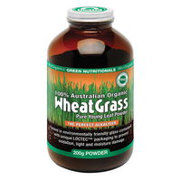 Green Nutritionals 100% Australian Organic Wheat Grass Pure Young Leaf Powder 200 gm 