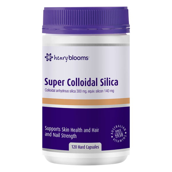 Henry Blooms Super Colloidal Silica Supports Skin Health and Hair and Nail Strength Capsules 120 Capsules 