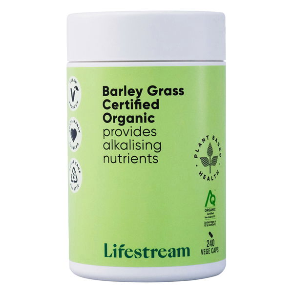 Lifestream Barley Grass Certified Organic Vege Capsules 240 Capsules 