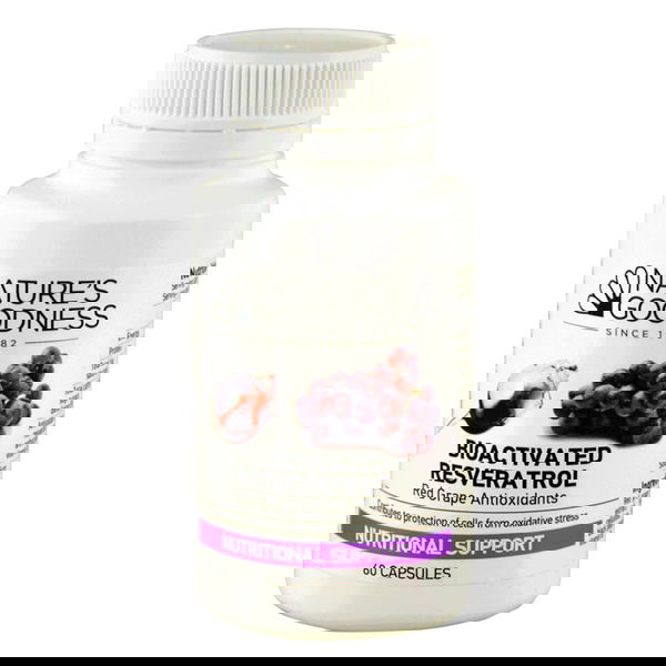 Nature's Goodness Bioactivated Resveratrol Red Grape Antioxidants Capsules 60 Capsules 