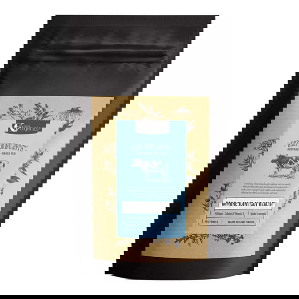 Nutra Organics Beef Bone Broth Immune Gut Wellbeing Powder Hearty Original 1 kg 