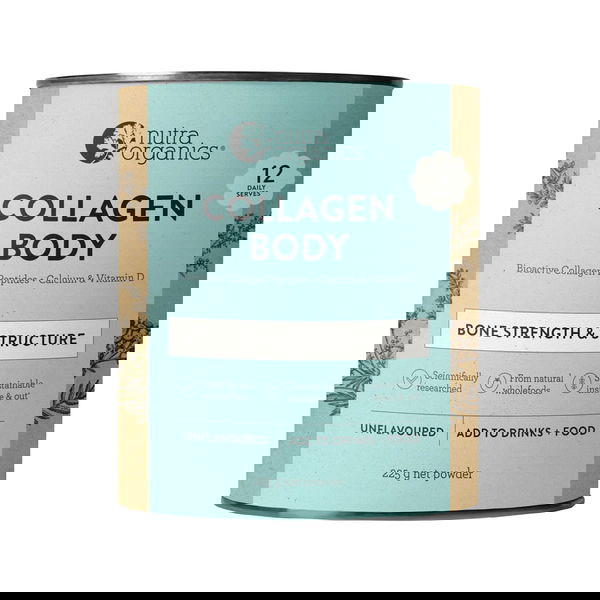 Nutra Organics Collagen Body Bone Strength & Structure Powder Unflavoured 225 gm 