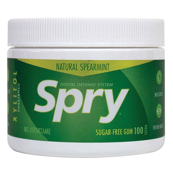 Spry Xylitol Sugar-Free Gum Spearmint 100 Chews 