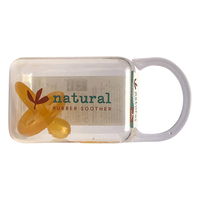 Natural Rubber Soothers Round Dummy in Reusable Storer Large 6 Mths+ 1 Pack 