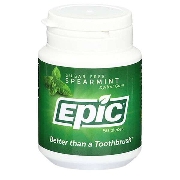 Epic Sugar-Free Xylitol Gum Spearmint 50 Pack 