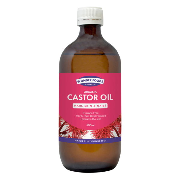 Wonder Foods Organic Castor Oil for Hair, Skin & Nails 500 ml 