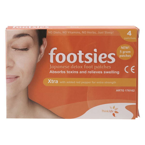 Footsies by Thinklife Xtra Japanese Detox Foot Patches 4 Patches 