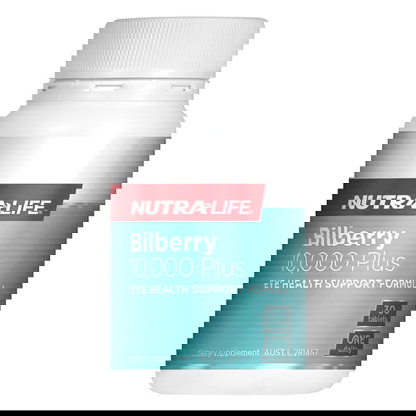 Nutralife Bilberry 10000 Plus Lutein Complex Eye Health Tablets 30 Tablets 