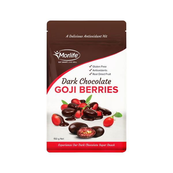 Morlife Dark Chocolate Coated Goji Berries 150 gm 