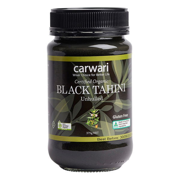 Carwari Organic Unhulled Black Tahini 375 gm 