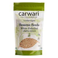 Carwari Organic White Unhulled Slightly Roasted Sesame Seeds 200 gm 
