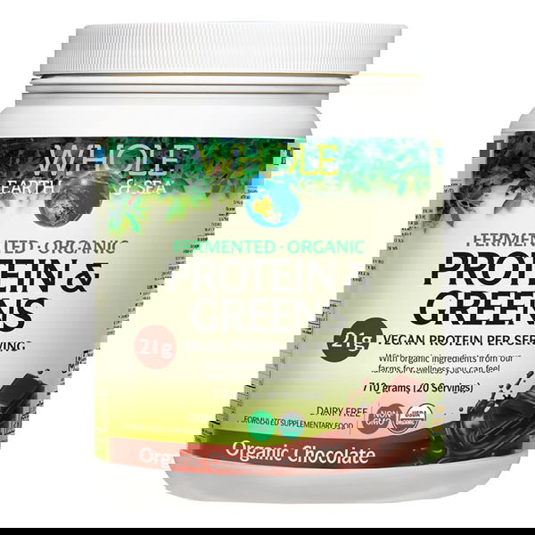 Whole Earth & Sea Fermented, Organic Protein & Greens Powder Chocolate 710 gm 