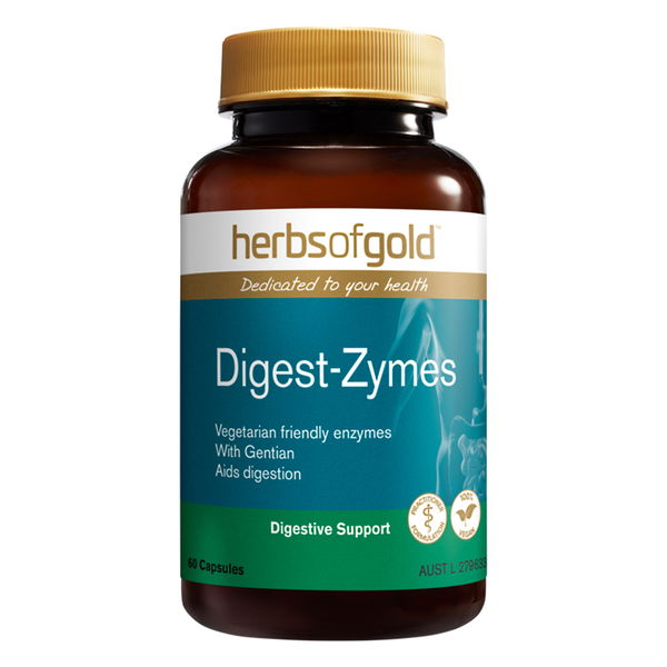 Herbs Of Gold Digest-Zymes Digestive Support Capsules 60 Capsules 