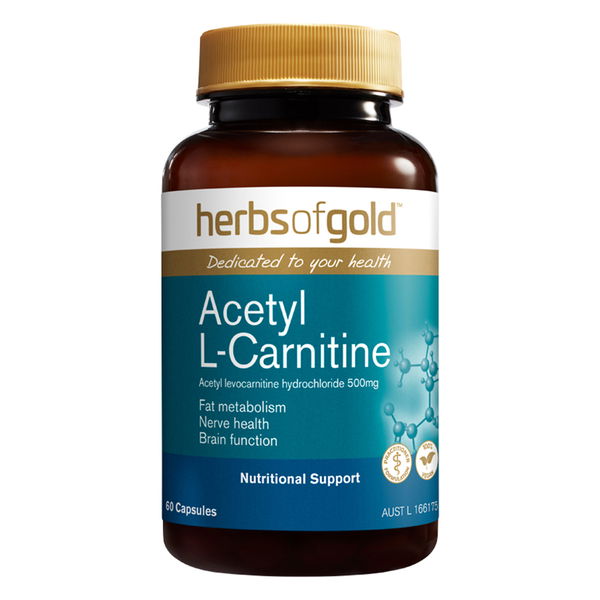 Herbs Of Gold Acetyl L-Carnitine Nutritional Support Capsules 60 Capsules 