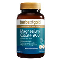 Herbs Of Gold Magnesium Citrate 900 Nutritional Support Capsules 60 Capsules 